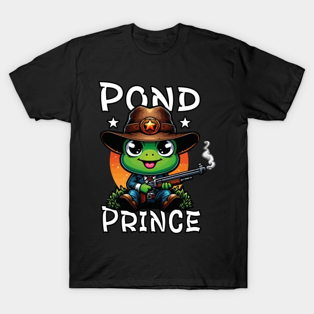 Pond Prince: The Reign of the Cutest Cow Frog (T-Shirt) T-Shirt by chems eddine